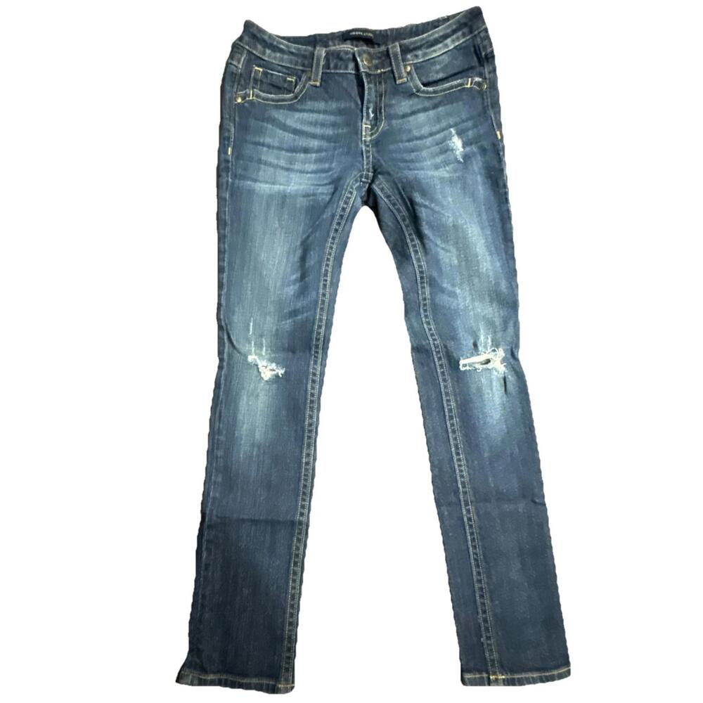 Vigoss Studio Women's Blue Denim Medium Wash Skinny Distressed Jeans Size 5/6 28